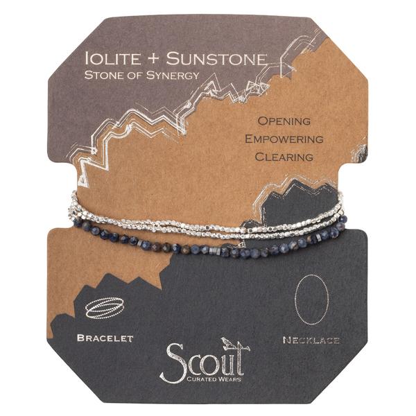 Iolite & Sunstone Silver Delicate Wrap - Across The Way