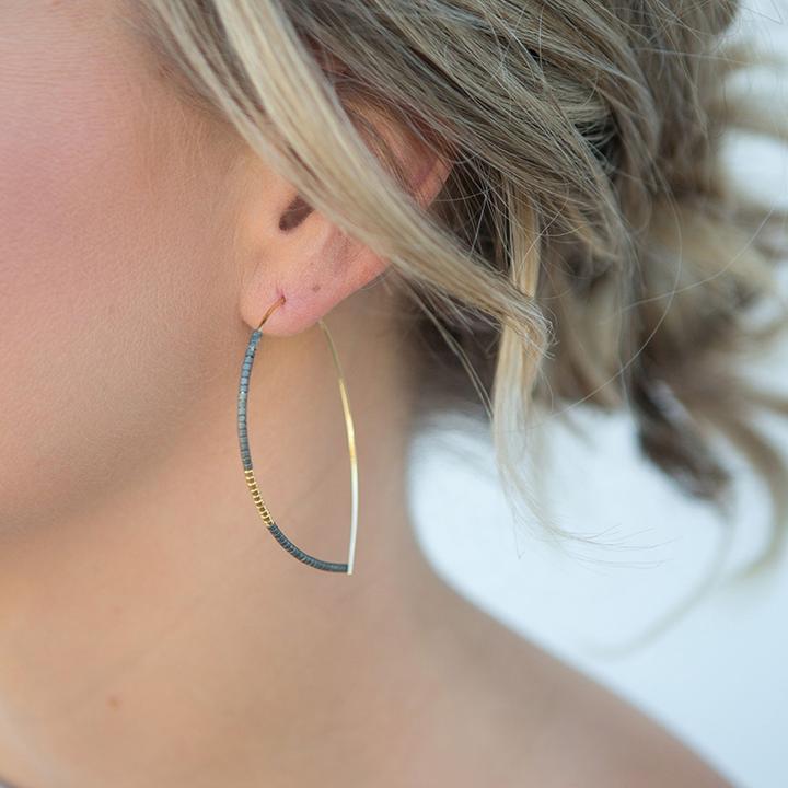 Norah Earrings, Matte Graphite - Across The Way