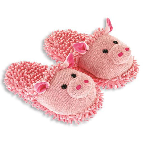 Fuzzy Friend Slippers Pigs New