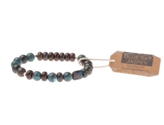 Sky Jasper  Stone Stacking Bracelet - Across The Way