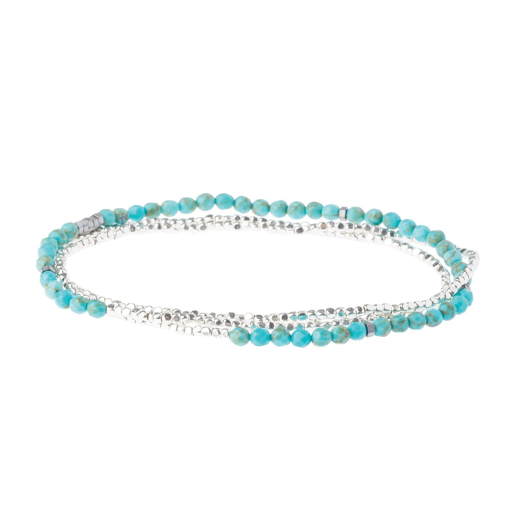 Turquoise Silver Delicate Wrap - Across The Way