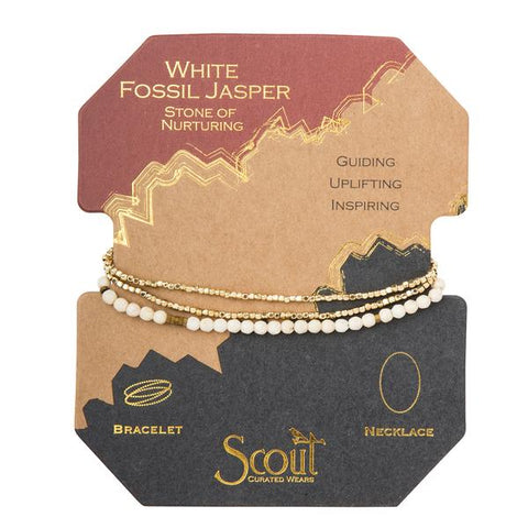 White Fossil Gold Delicate Wrap - Across The Way