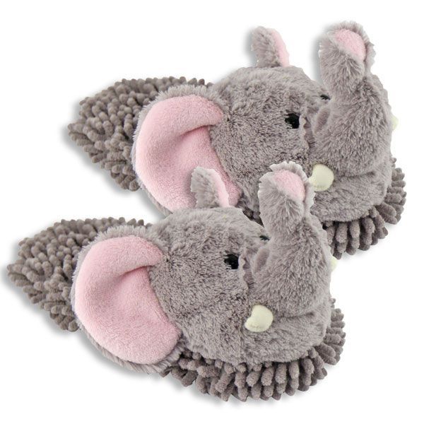 Fuzzy Friend Slippers Elephant